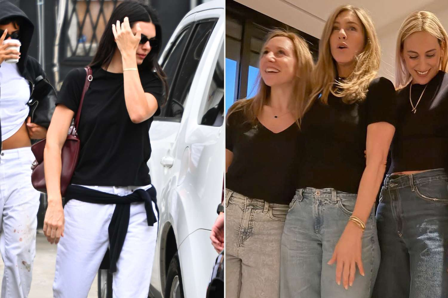 Jennifer Aniston and Kendall Jenner Turn a Simple Black Tee Into a Chic Summer Staple — Shop Lookalikes from $16